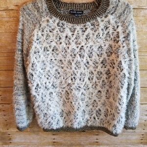 NWT Black Rivet Lt Gray Gold Cheetah Print Sweater